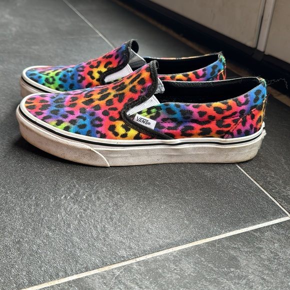 Vans Classic Slip-On Shoes in Rainbow Leopard - Picture 2 of 6